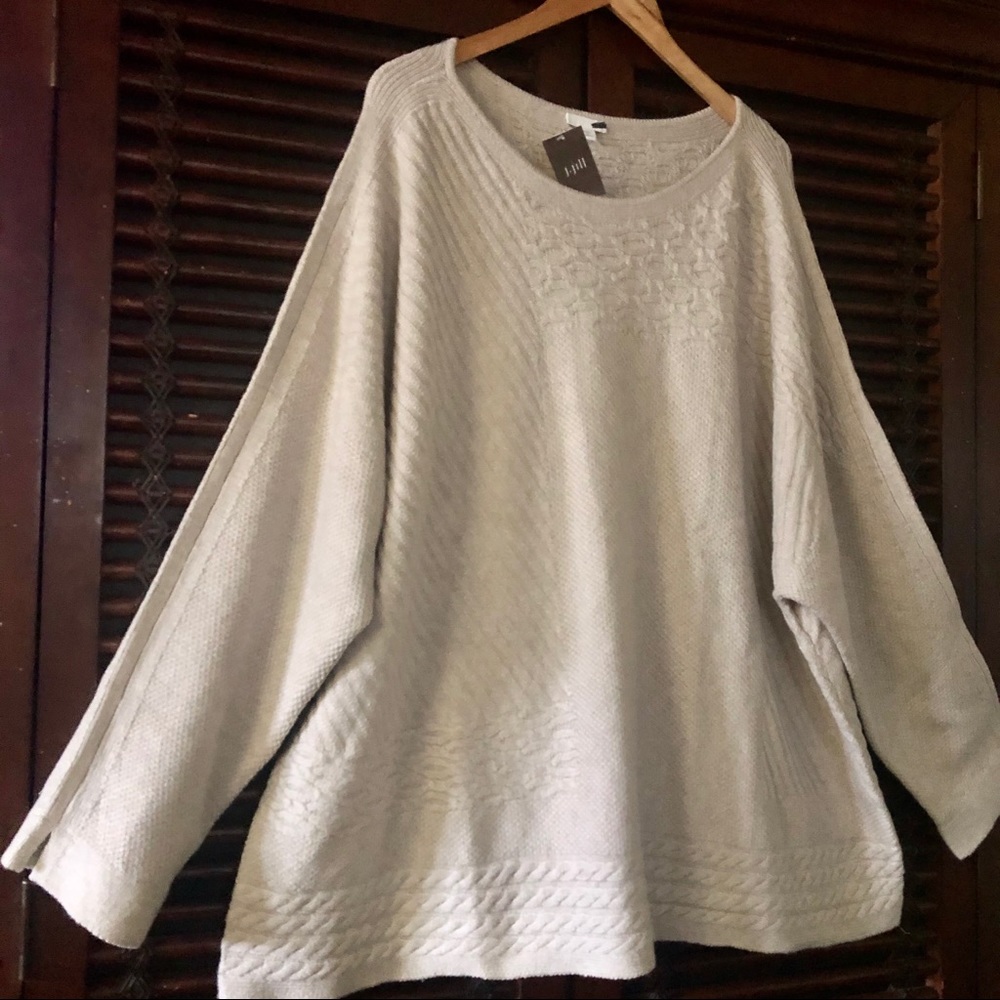 NWT 4X J.Jill Oatmeal Sweater Tunic Mixed Knit 3X - Picture 3 of 7